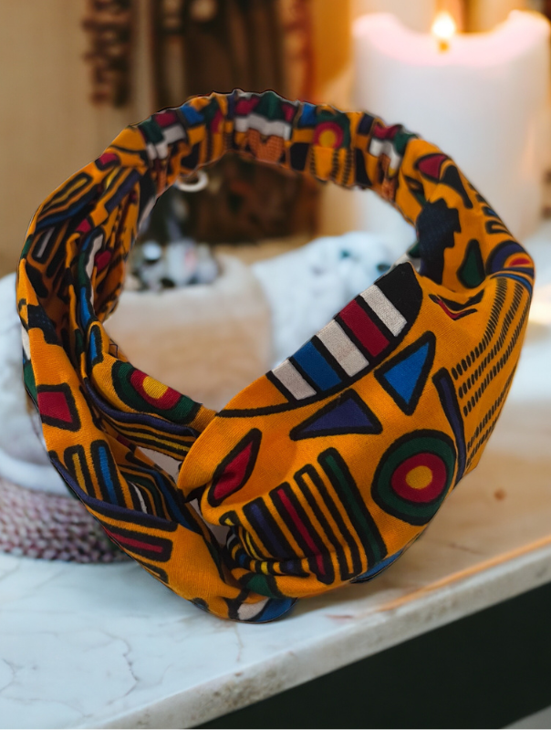 Ankara Headband In Regalia Amber