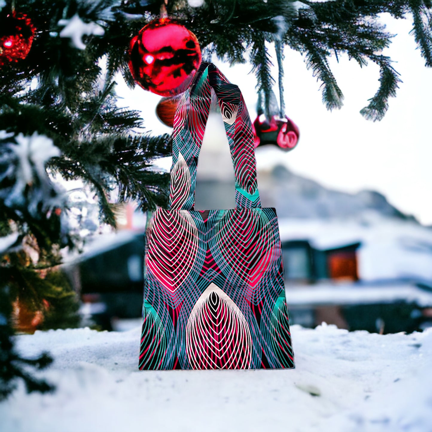 Geometric Leaves Tote Bag