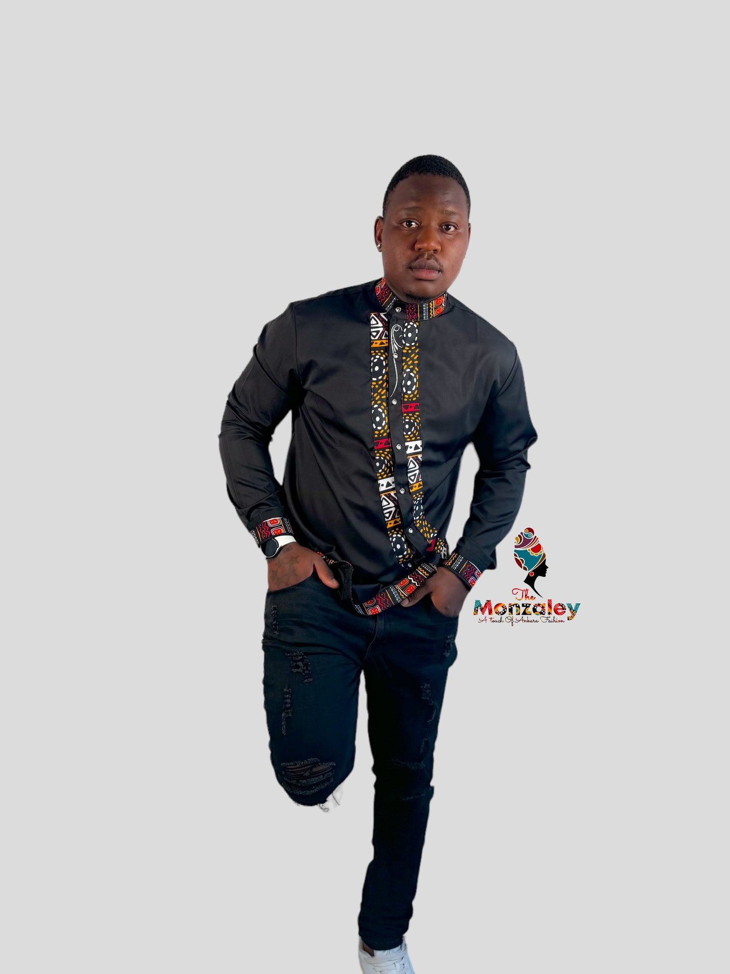 Two Tone Custom Shirt In Black