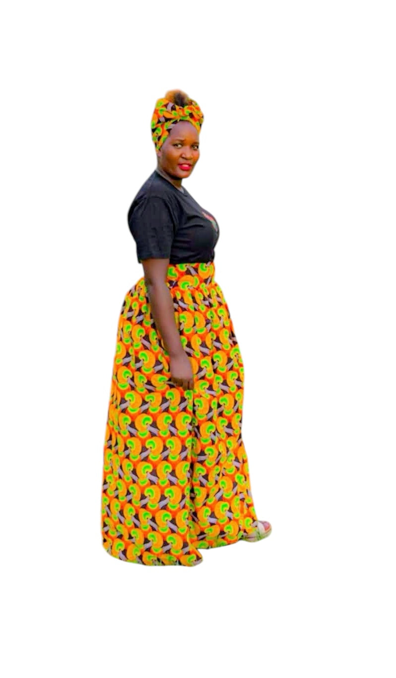 Ankara Skirt Vibrant Petals