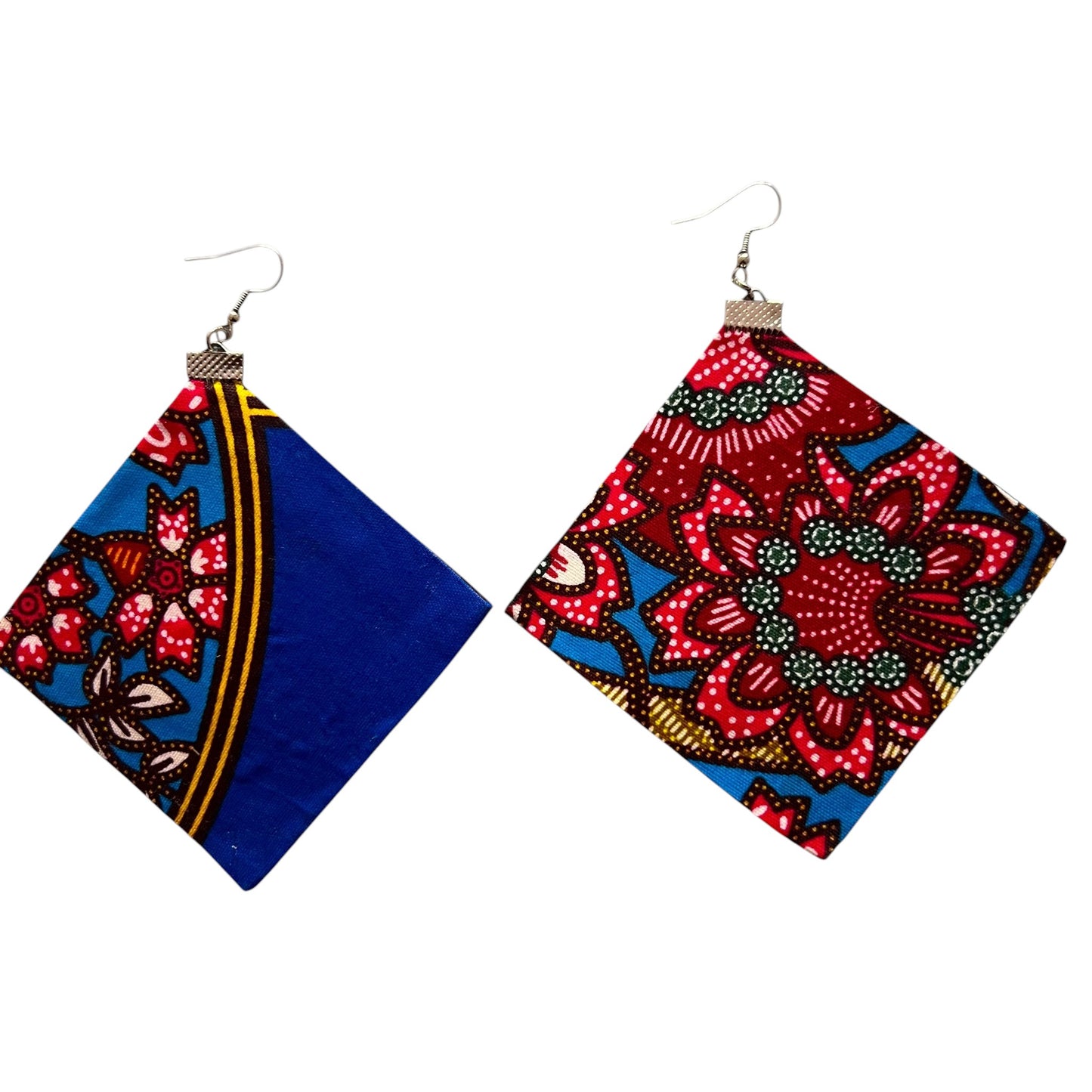 Square Earrings in Dark Floral