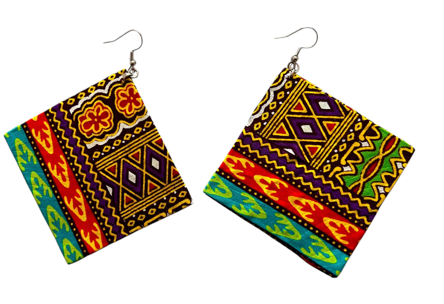 Square Earrings in Tribal