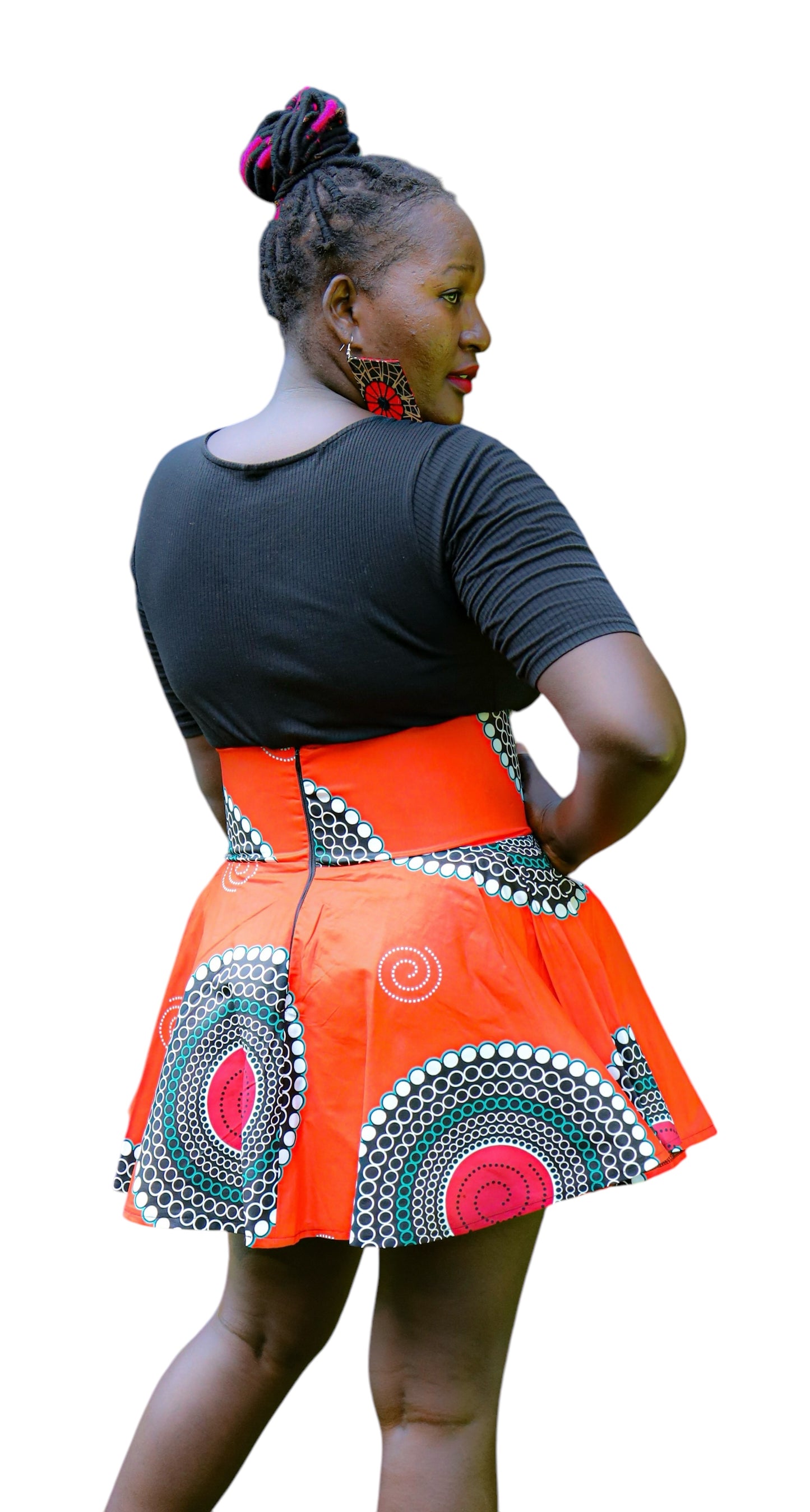 Short Ankara Vibrant Spiral
