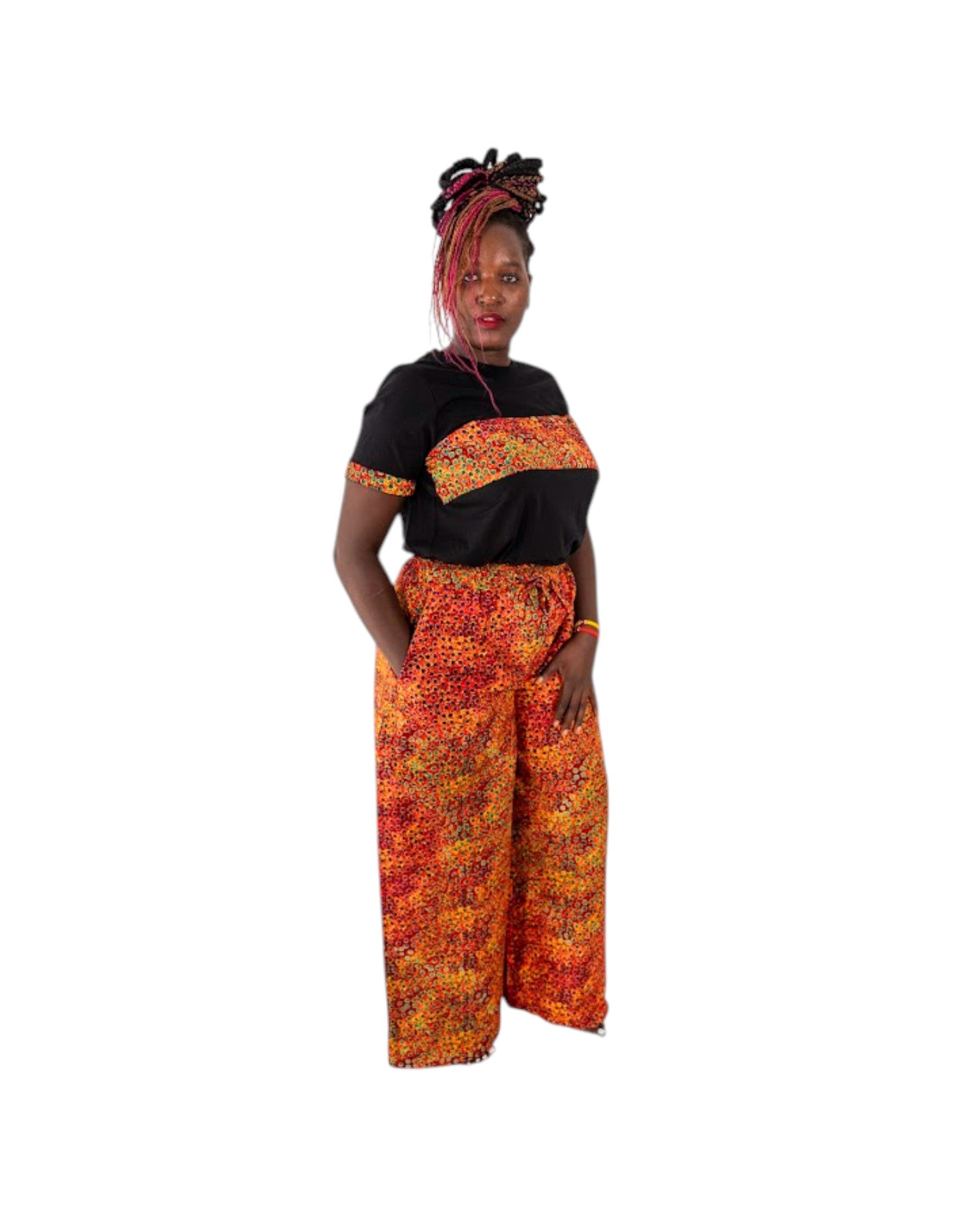 Baggy Ankara Trousers - Orange