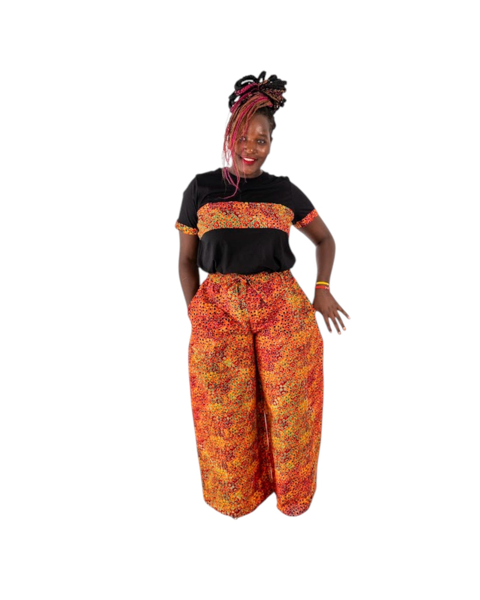 Baggy Ankara Trousers - Orange