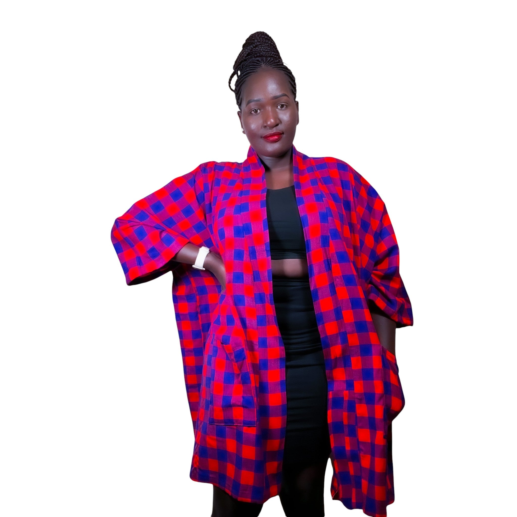 Maasai kimono - Blue red