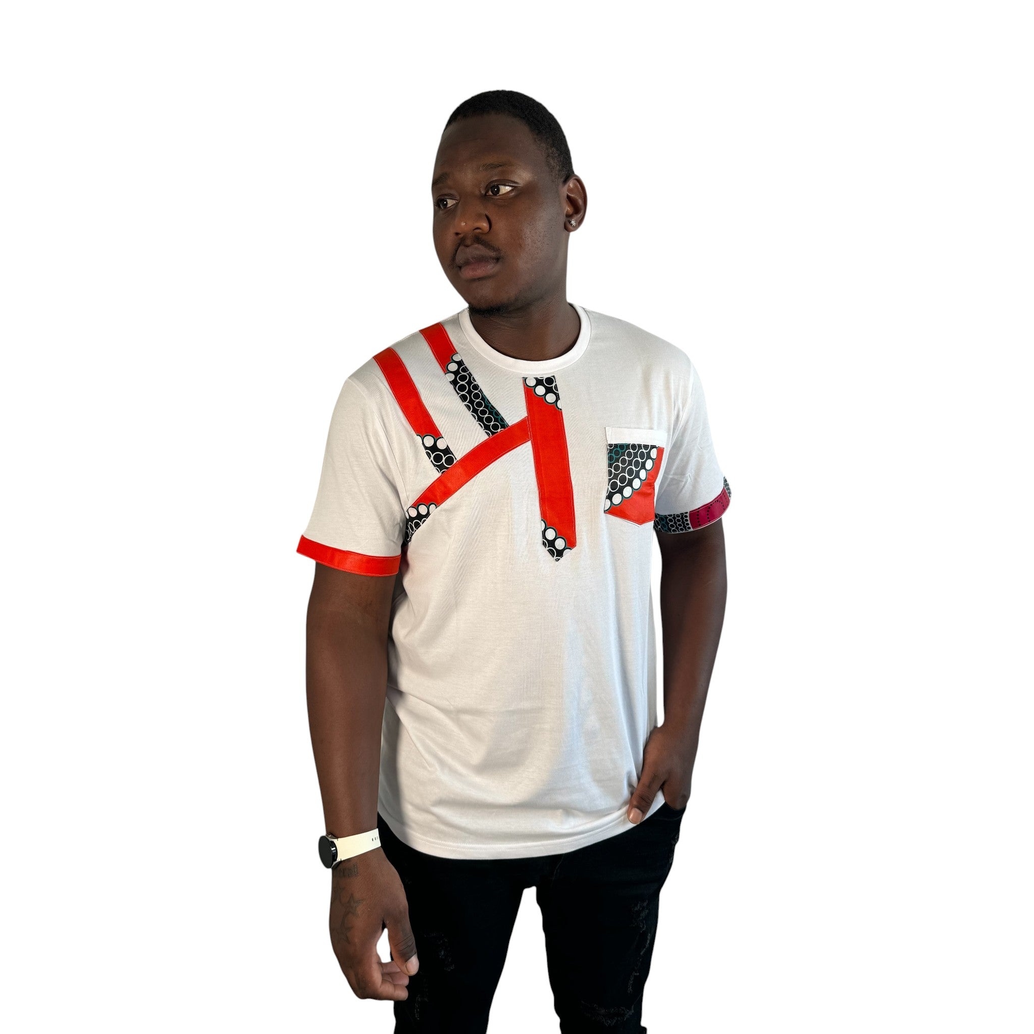 Double stripped Custom Shirt = Orange