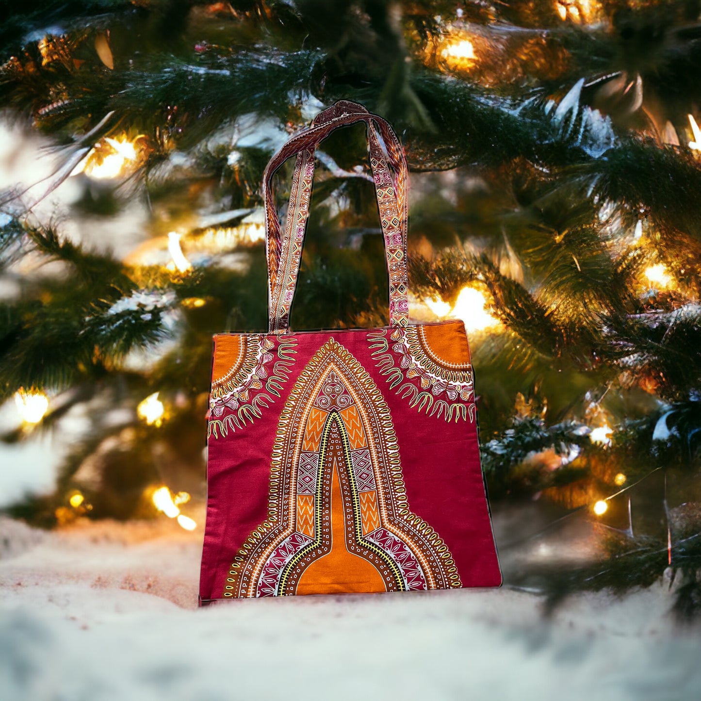 Brown Dasiki Tote bag