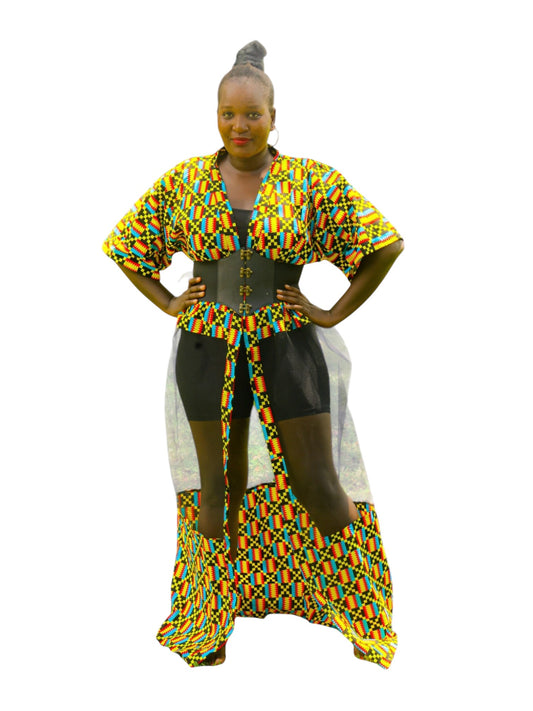 Mesh Kimono - Square Shapes colours
