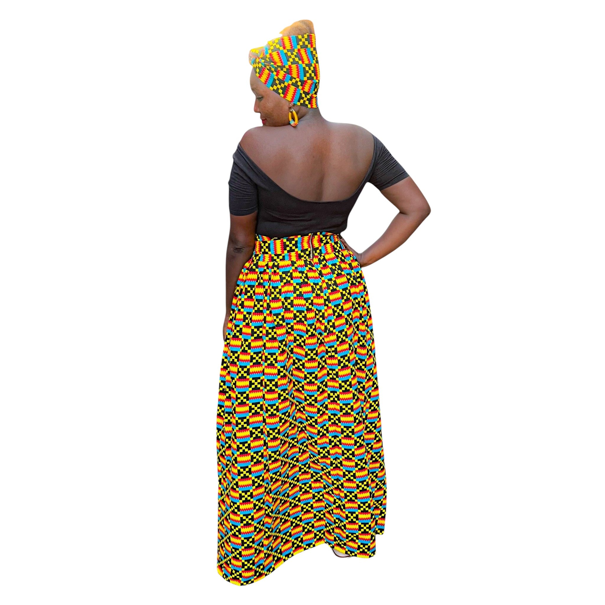 Ankara Maxi skirt - square shaped