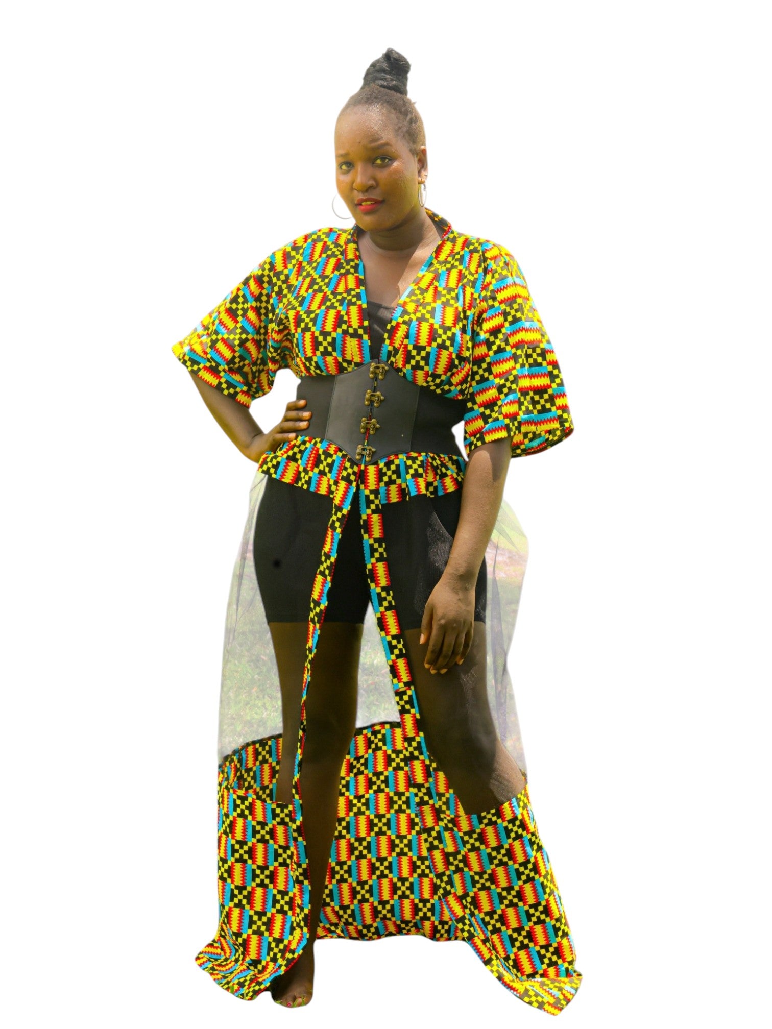 Mesh Kimono - Square Shapes colours