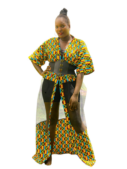 Mesh Kimono - Square Shapes colours