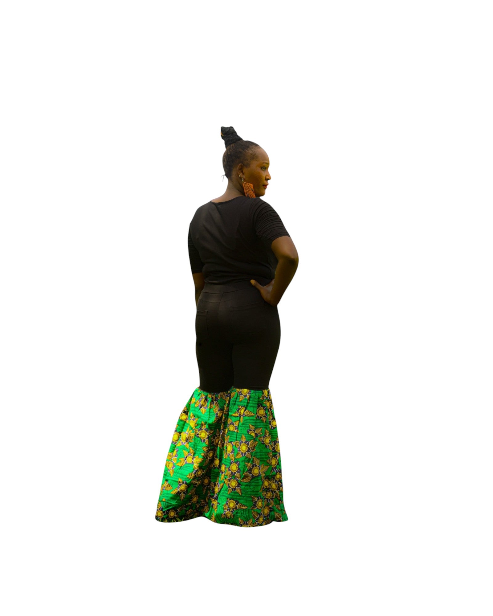 Ankara Fusion Jeggings - Green Yellow