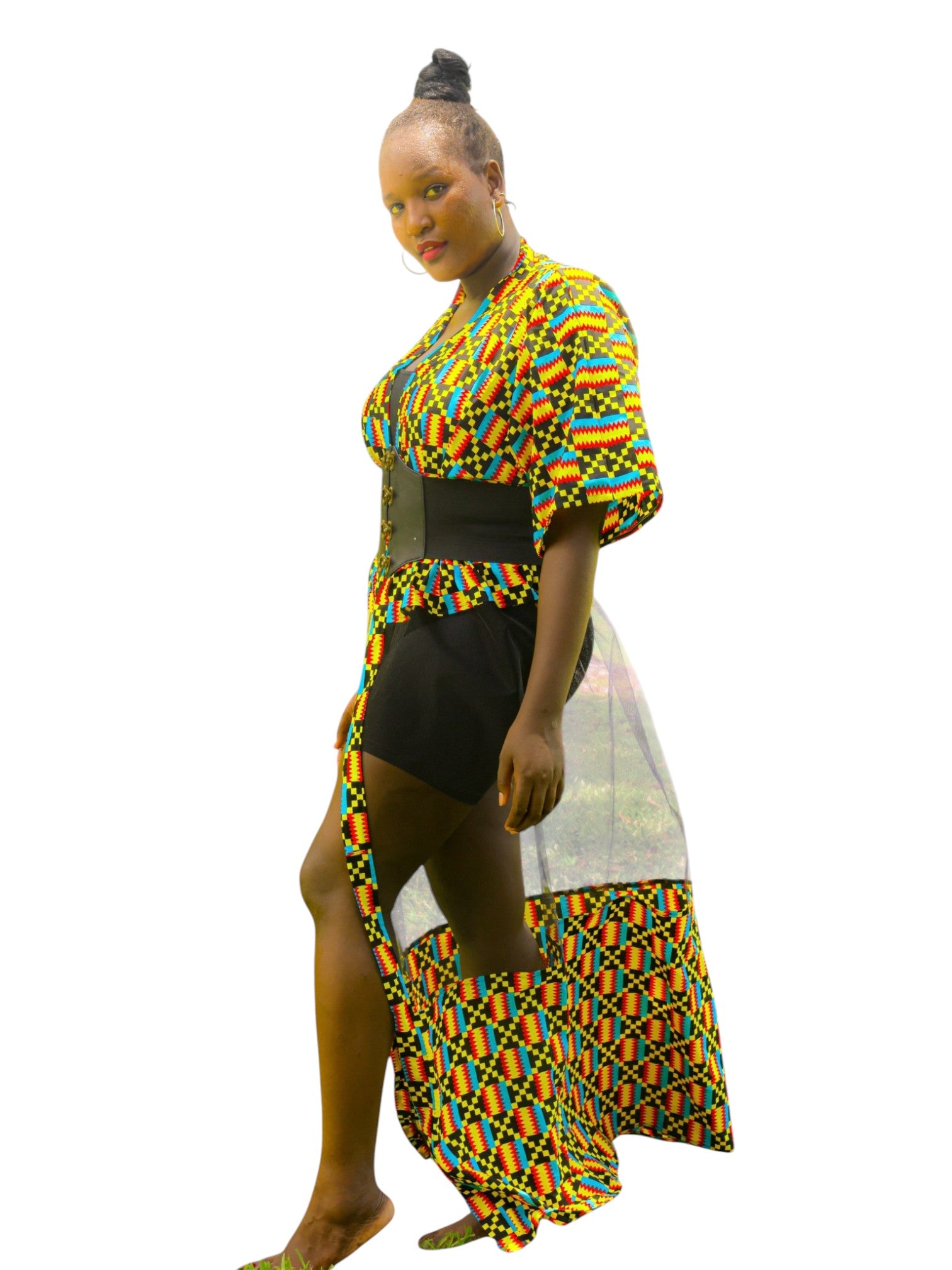 Mesh Kimono - Square Shapes colours