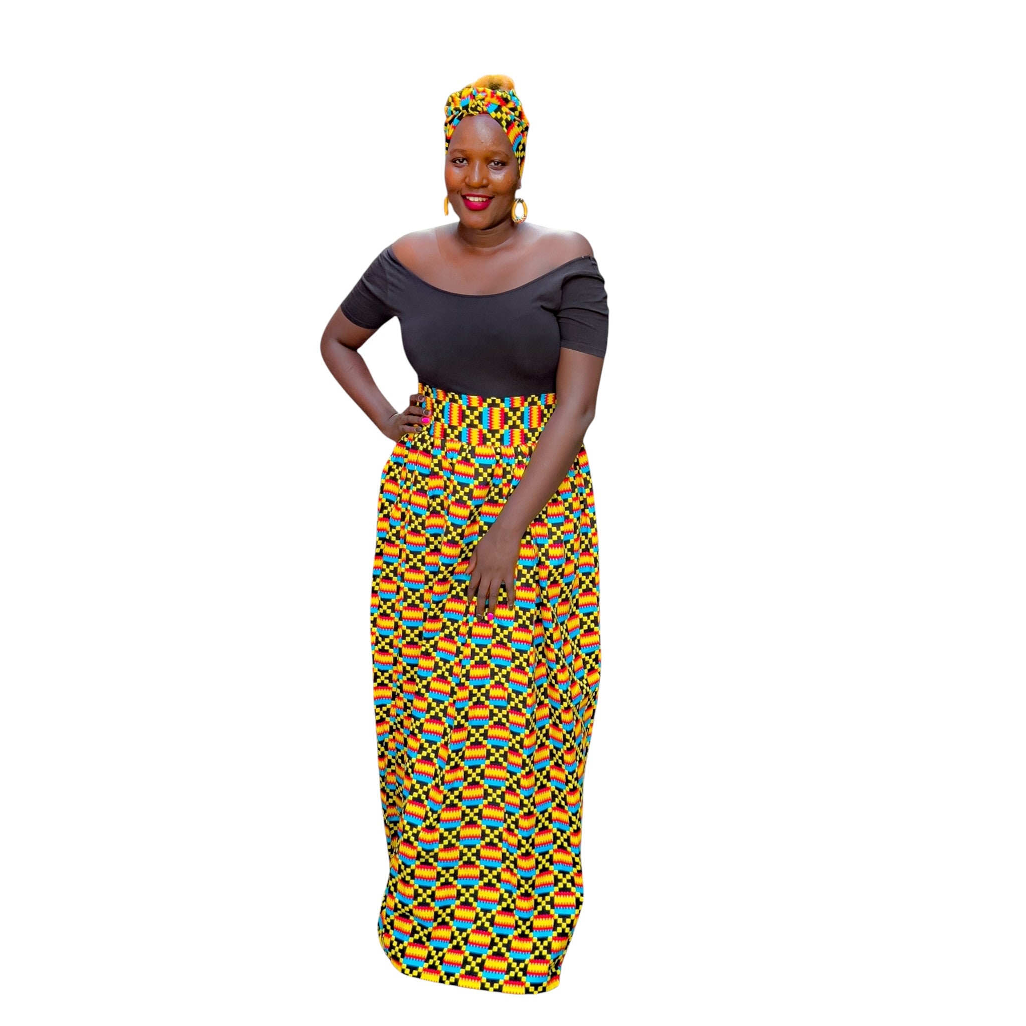 Ankara Maxi skirt - square shaped
