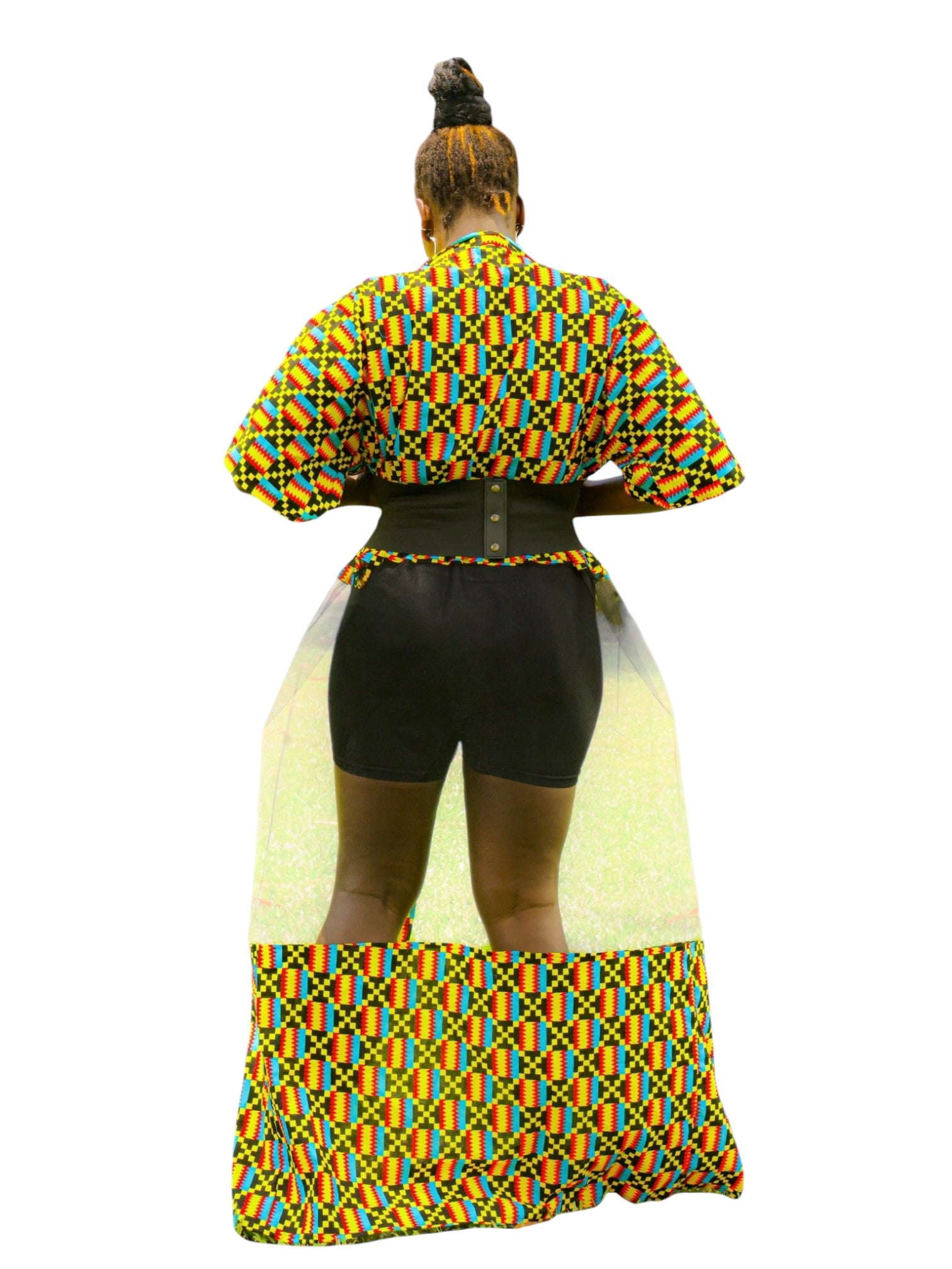 Mesh Kimono - Square Shapes colours