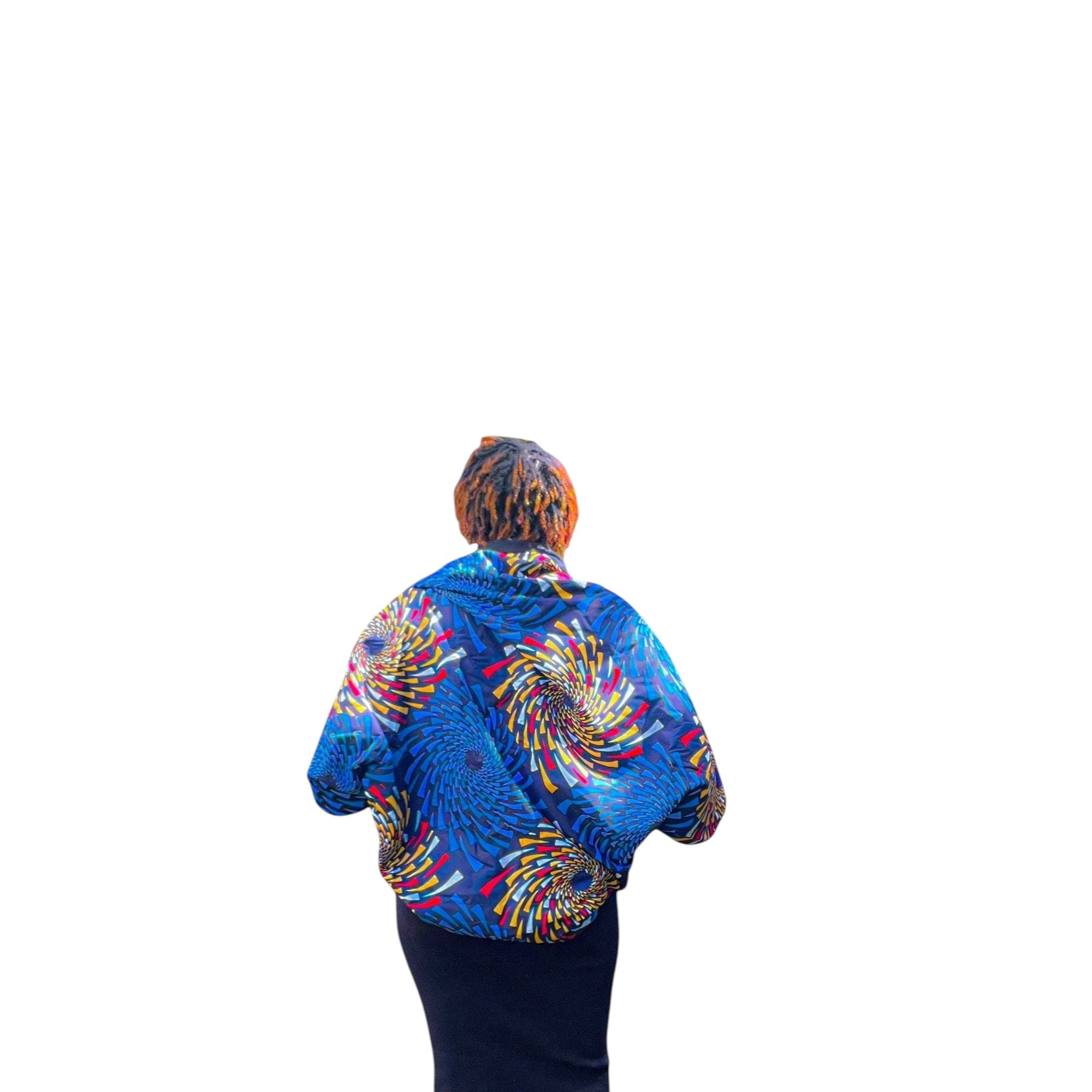 Crop Poncho in Navy Blue