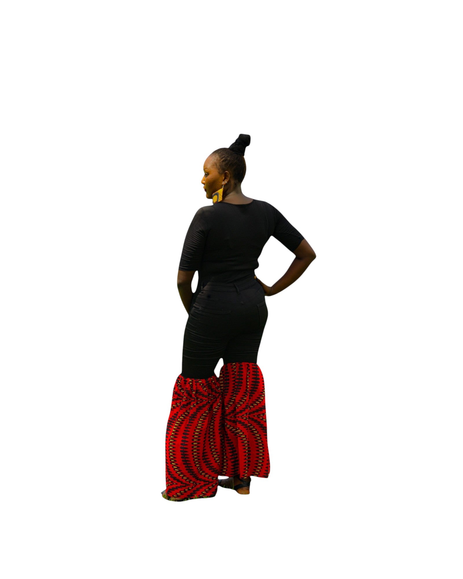 Ankara Fusion Jeggings - Spiral Red