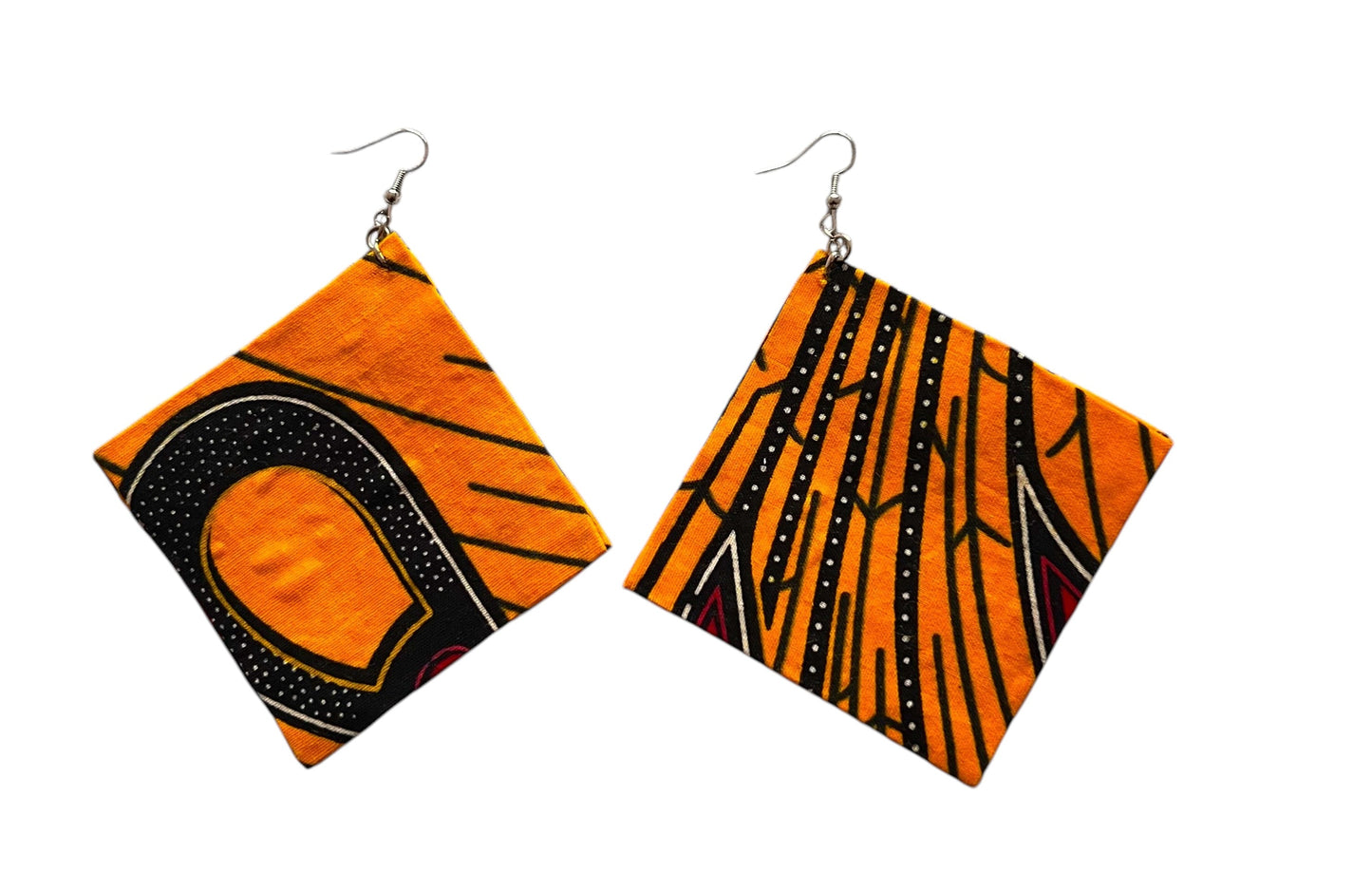 Square Earrings in Yellow