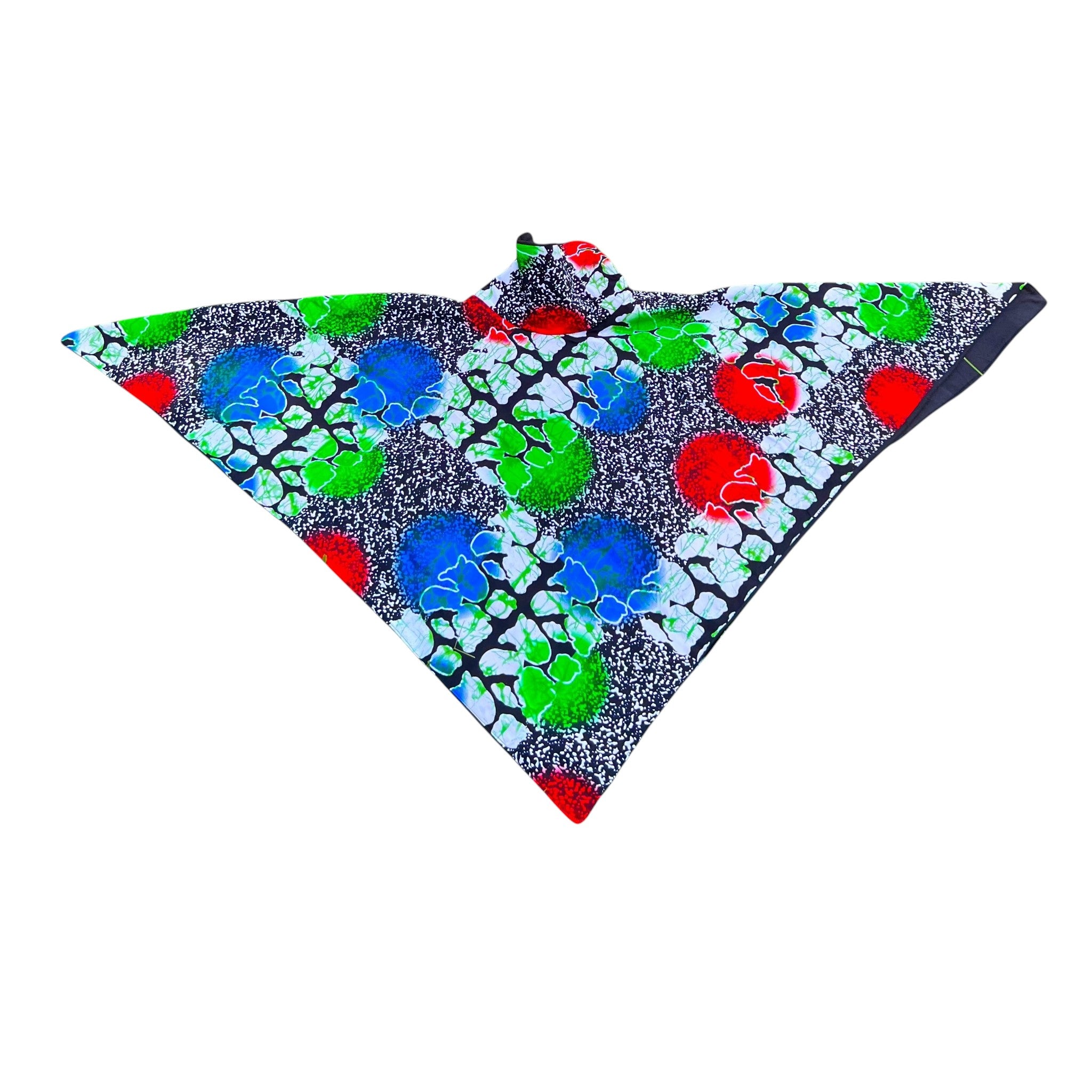 Ankara Poncho - Green Grey