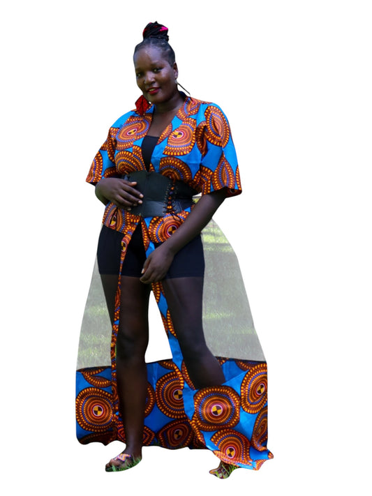 Mesh Kimono - Blue