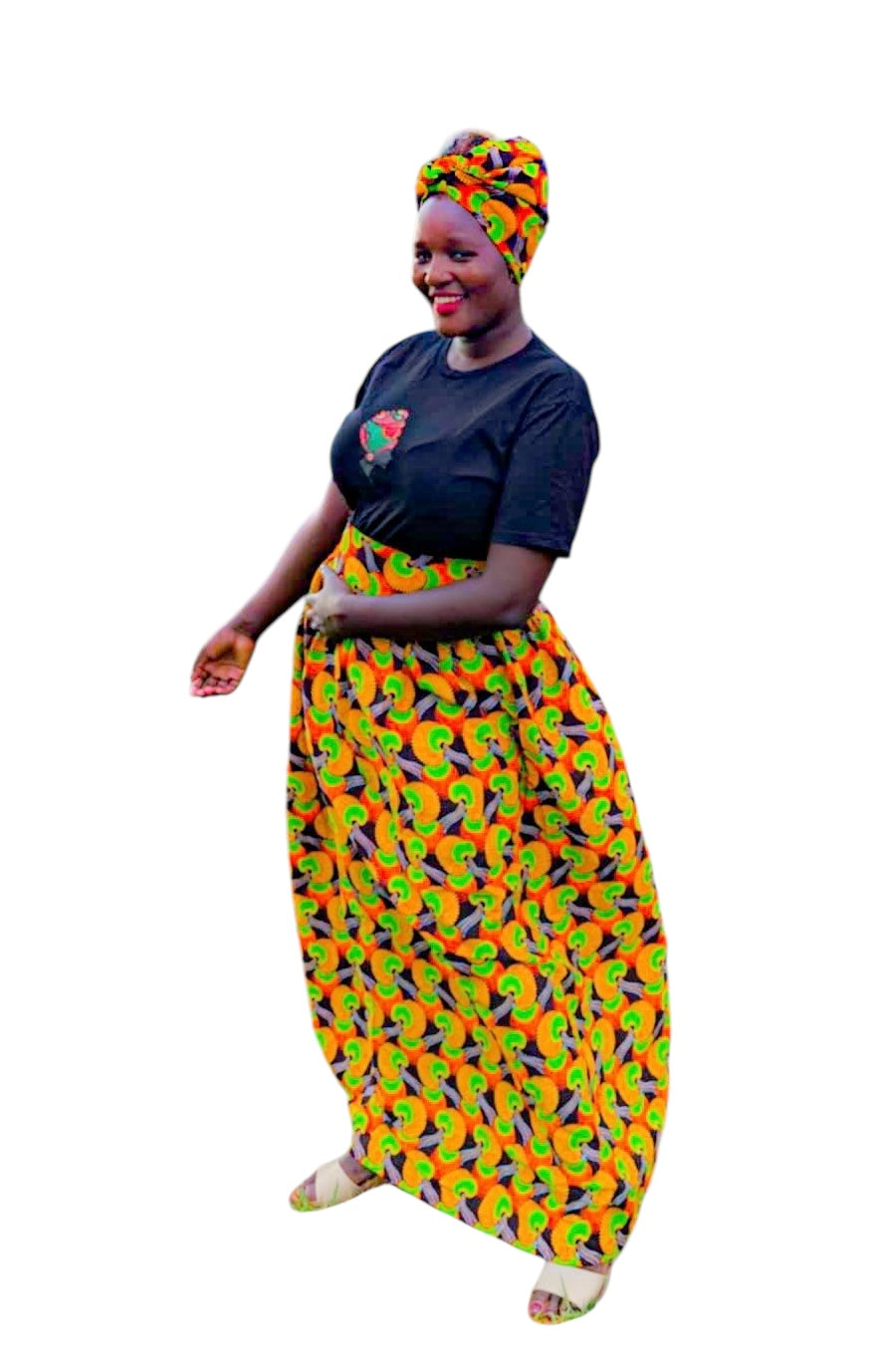 Ankara Skirt Vibrant Petals