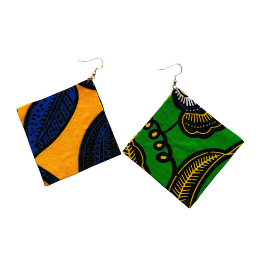 Square Earrings in Royal Vine