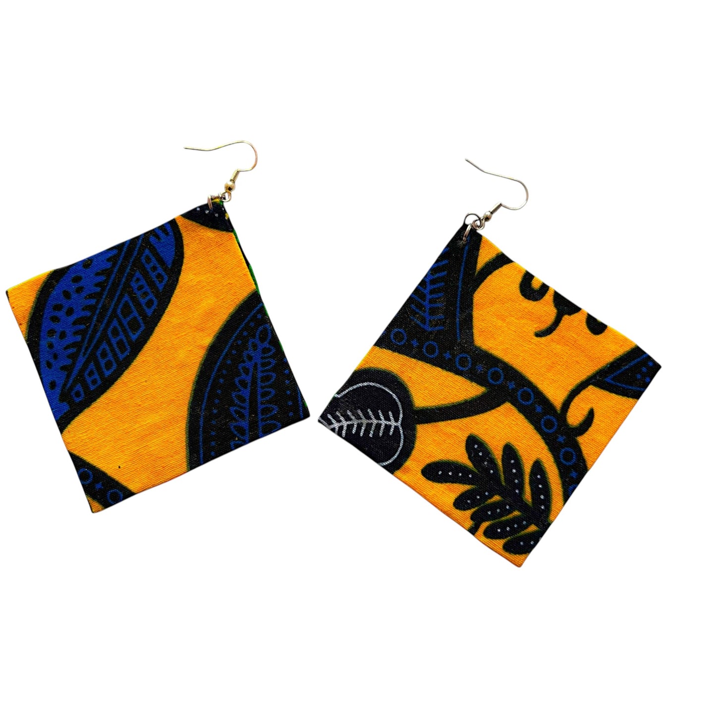 Square Earrings in Royal Vine