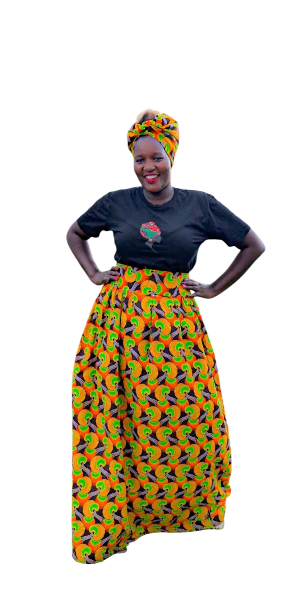 Ankara Skirt Vibrant Petals