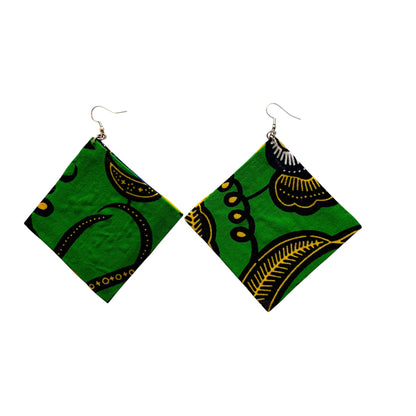 Square Earrings in Royal Vine