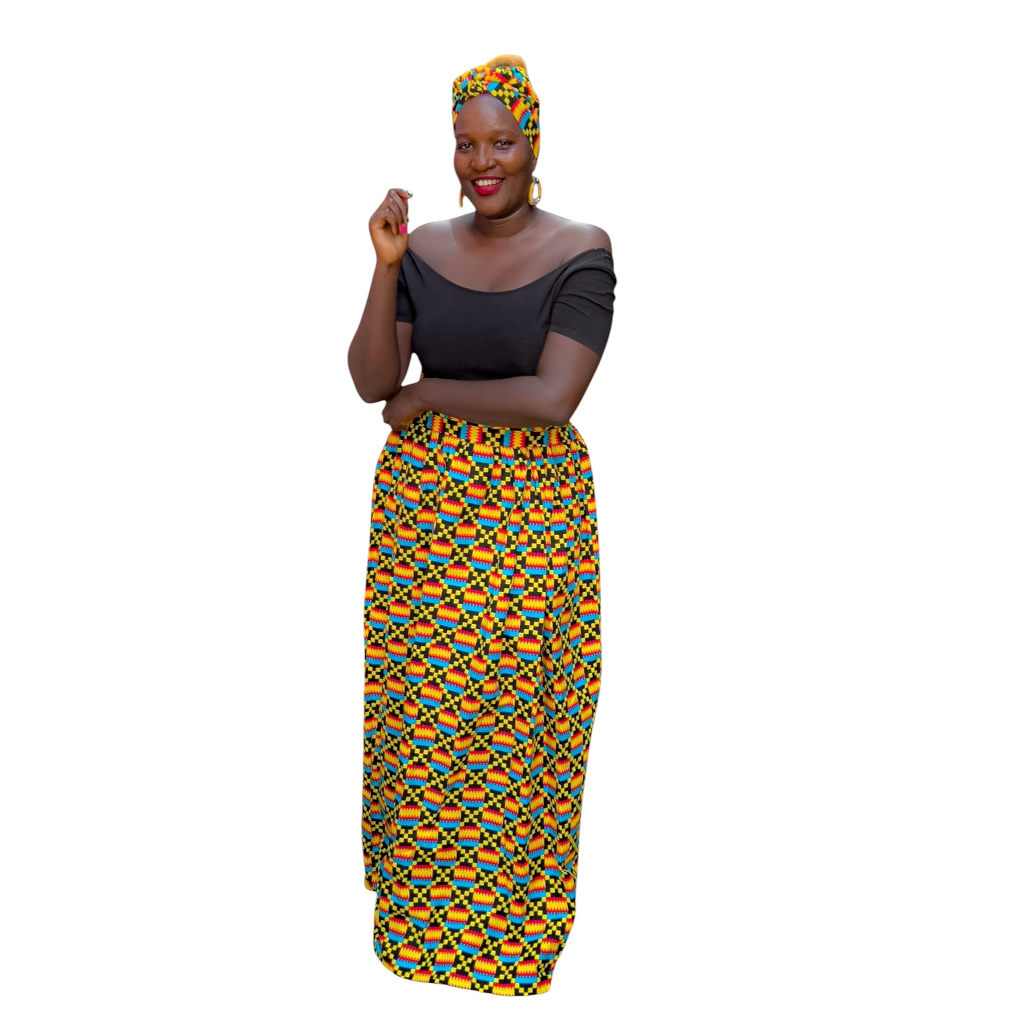 Ankara Maxi skirt - square shaped