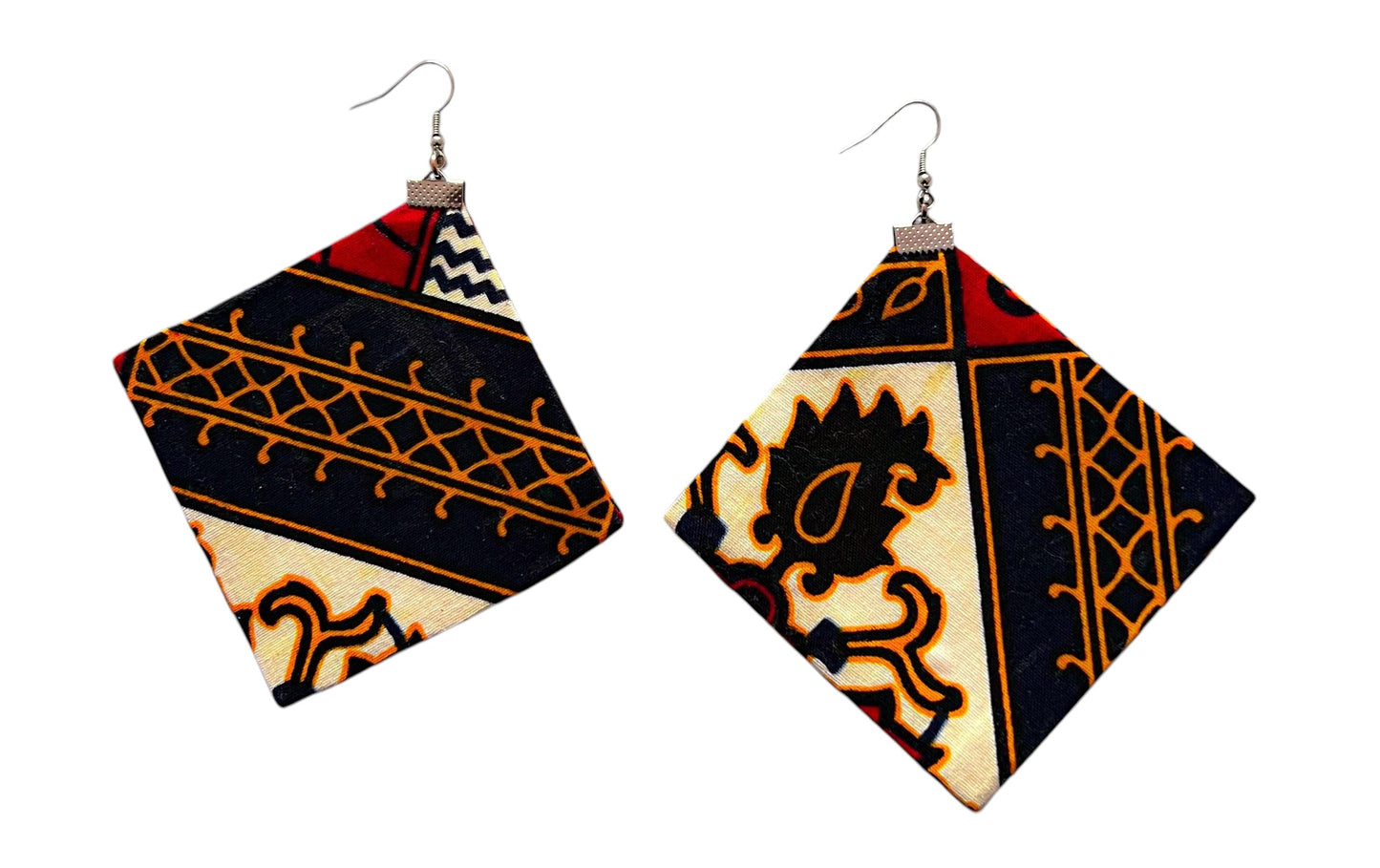 Square Earrings in Brown
