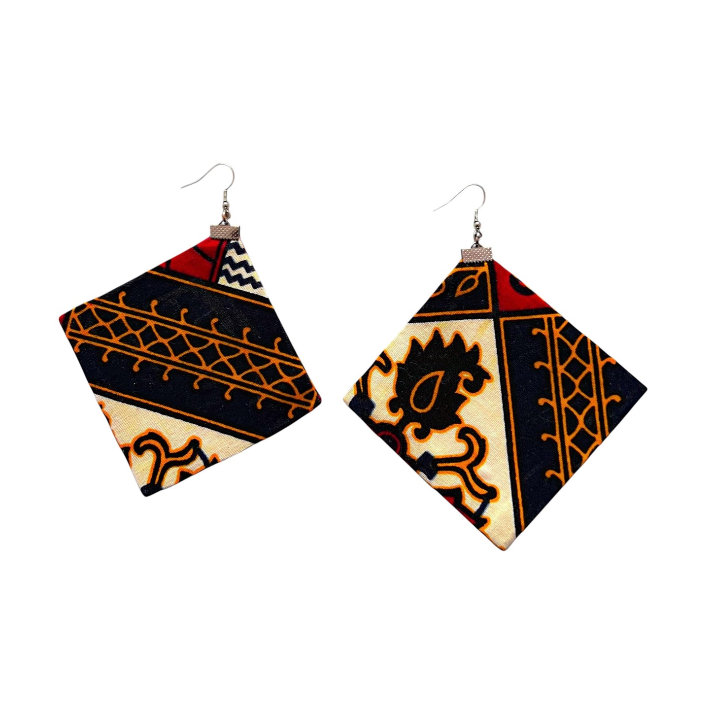 Square Earrings in Brown