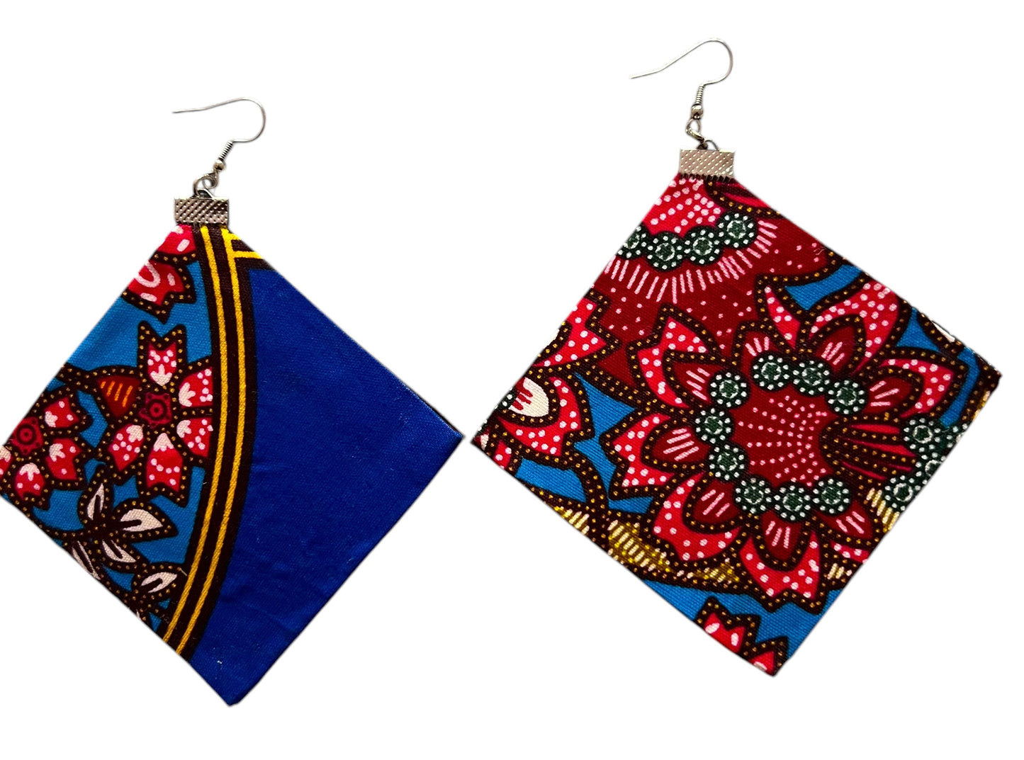 Square Earrings in Dark Floral