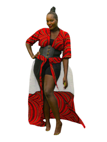 Mesh Kimono - Red