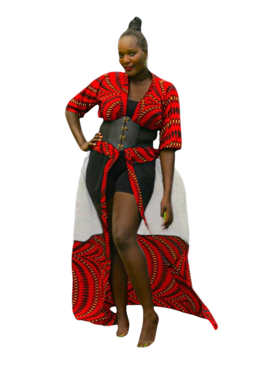 Mesh Kimono - Red