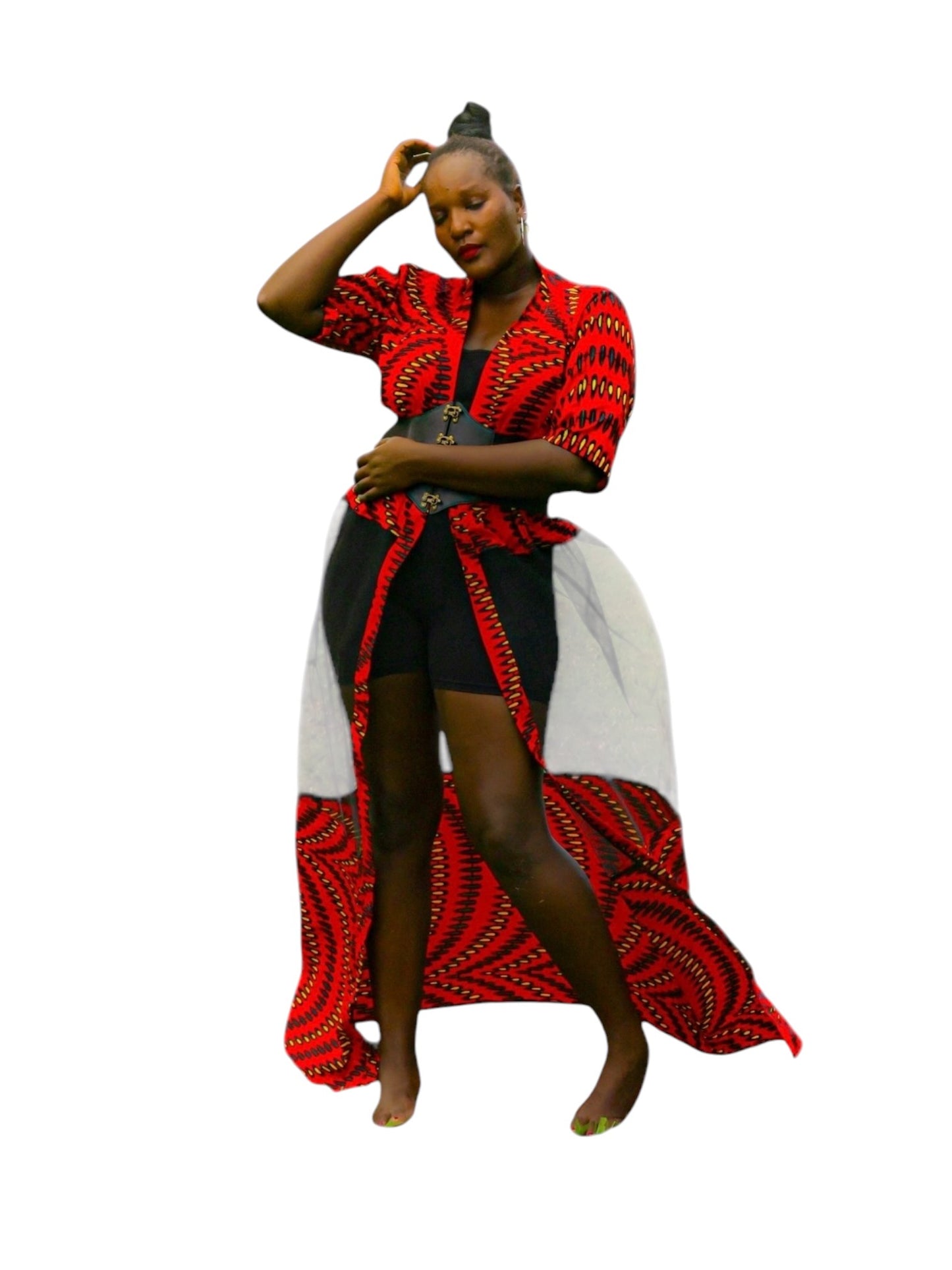 Mesh Kimono - Red