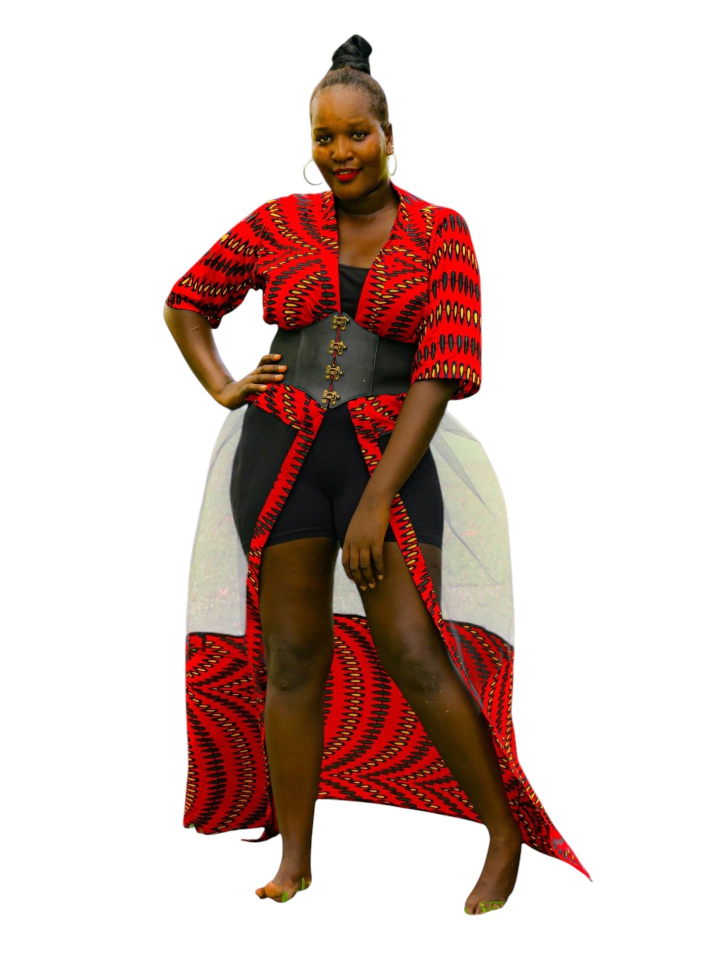 Mesh Kimono - Red
