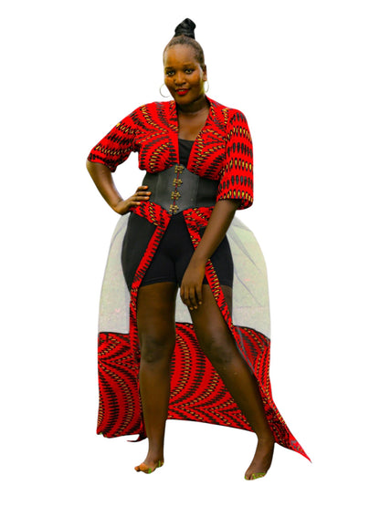 Mesh Kimono - Red