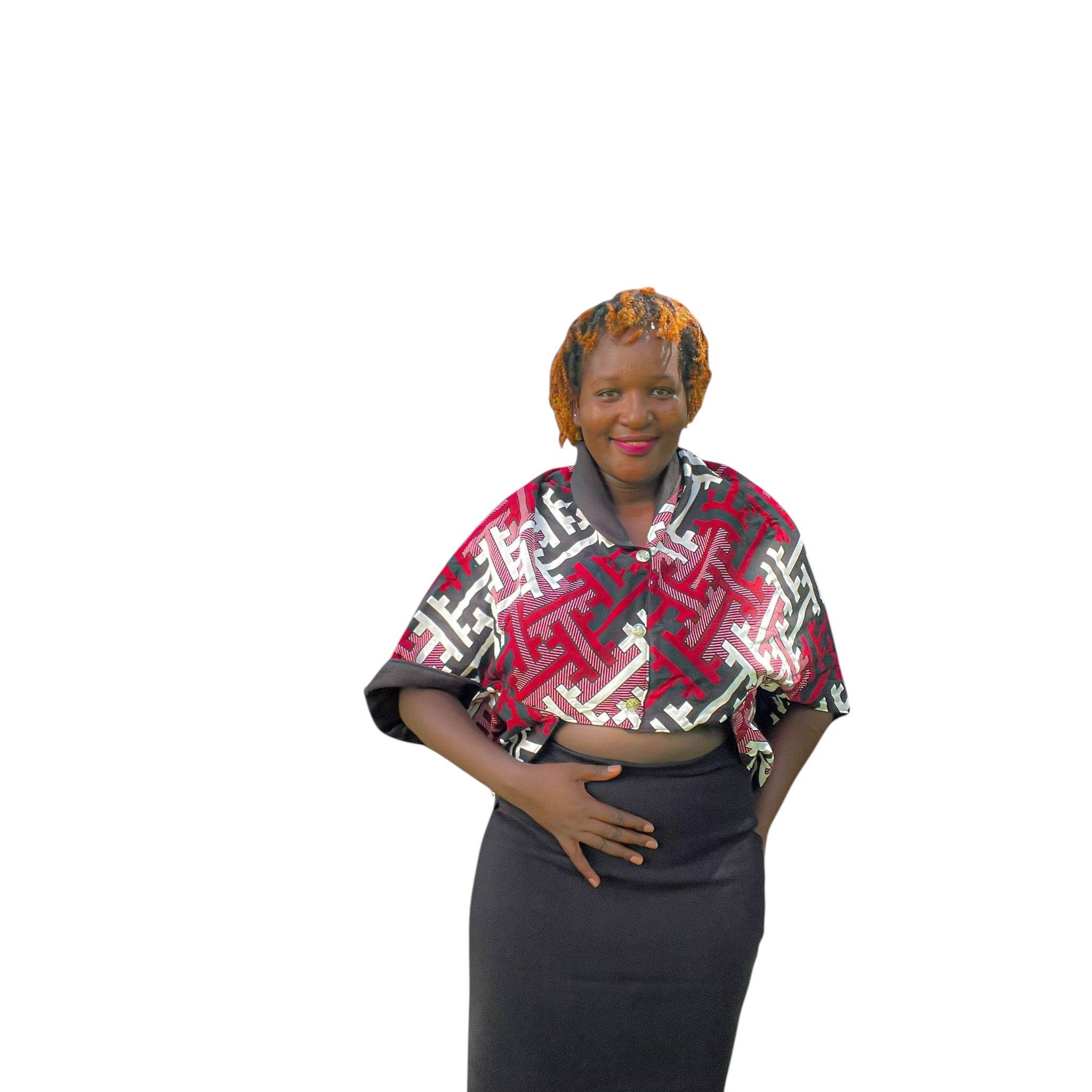 Crop Poncho In Burgundy