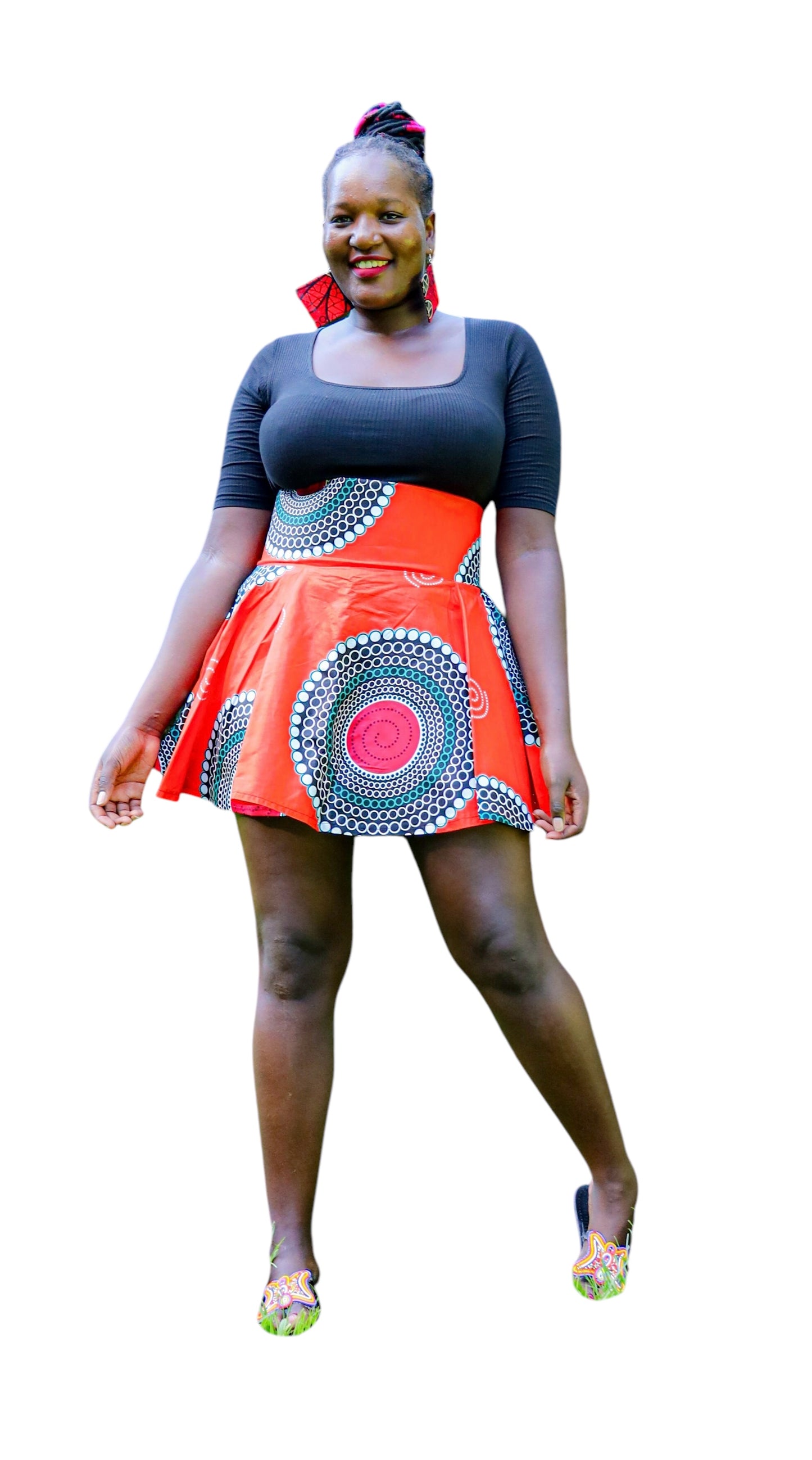 Short Ankara Vibrant Spiral