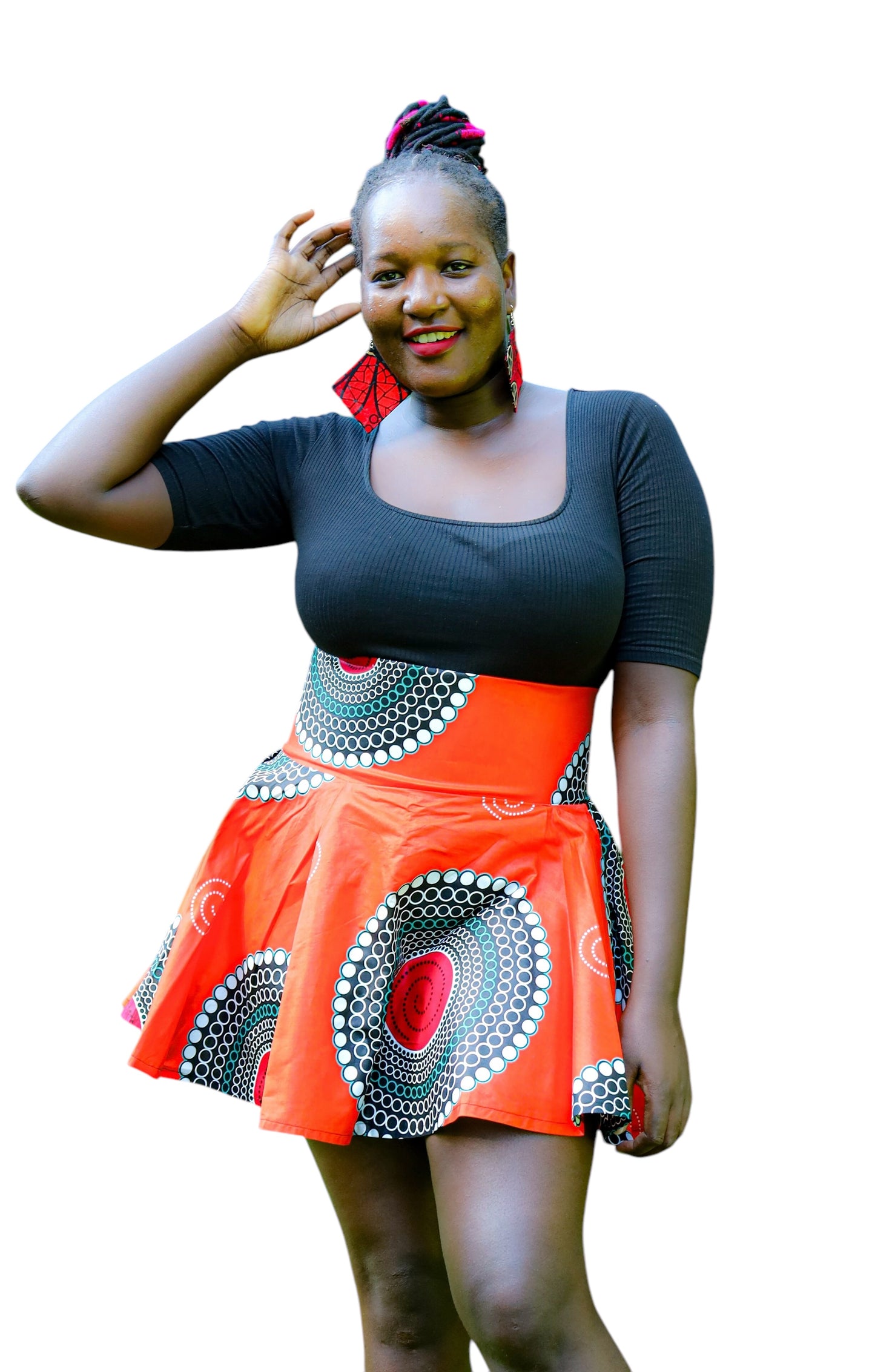 Short Ankara Vibrant Spiral