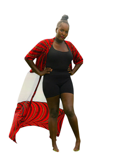Mesh Kimono - Red