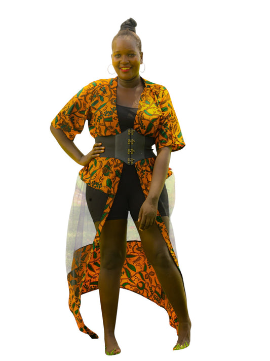 Mesh Kimono - Mustard