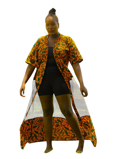 Mesh Kimono - Mustard