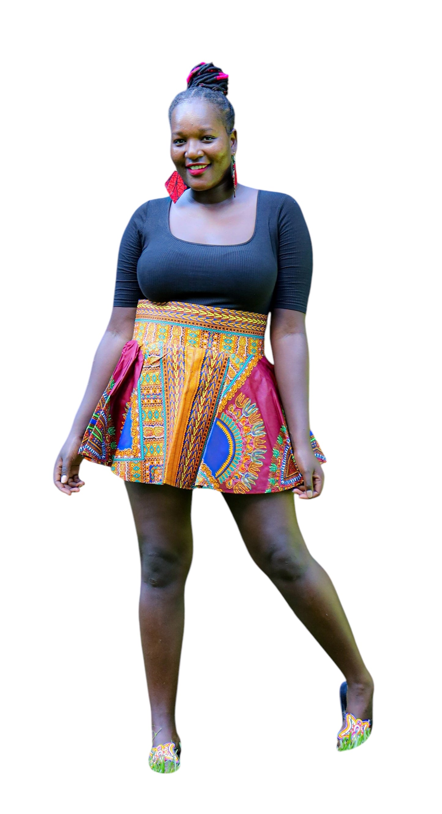 Ankara Short Skirt Blush