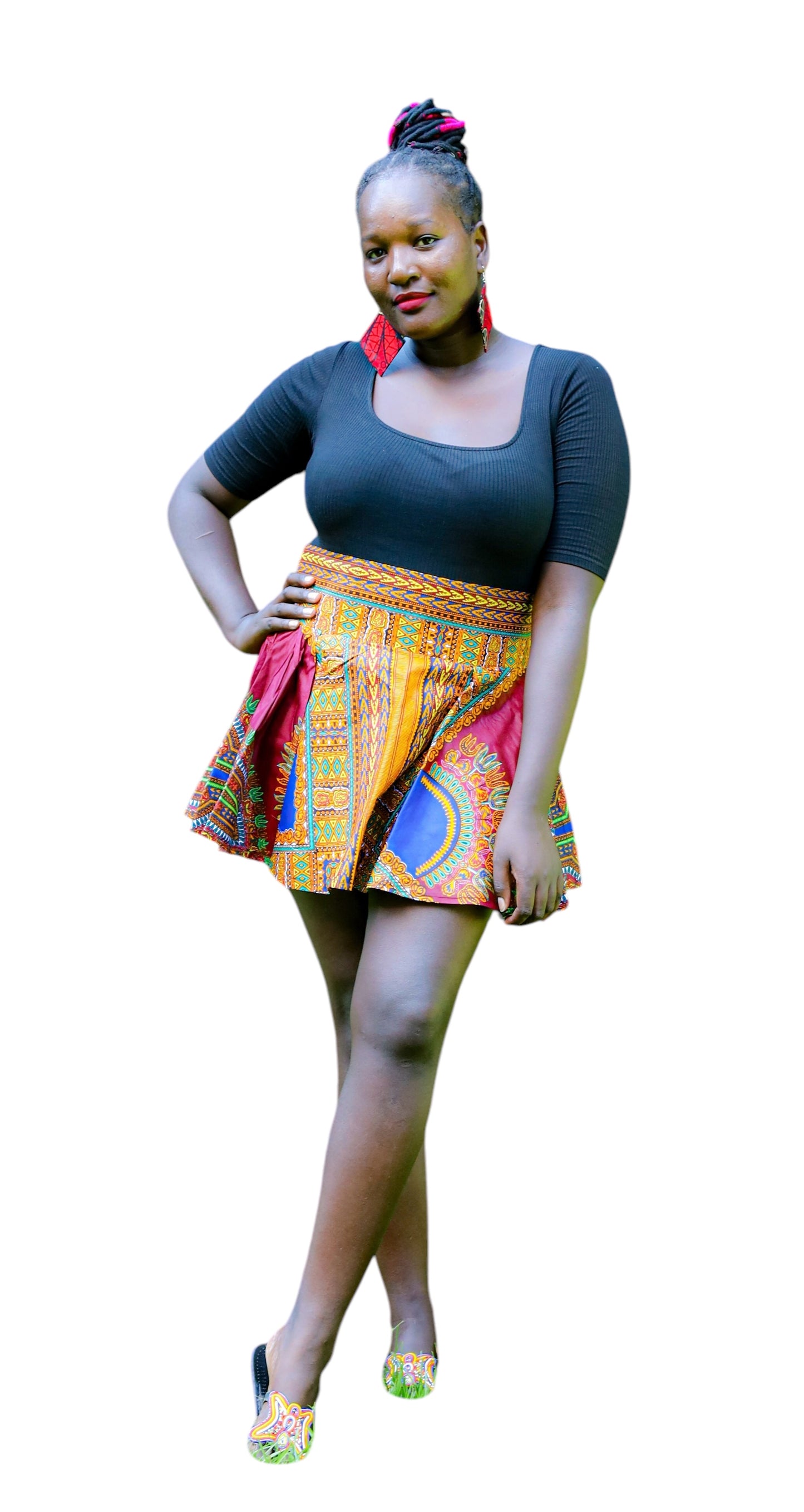 Ankara Short Skirt Blush