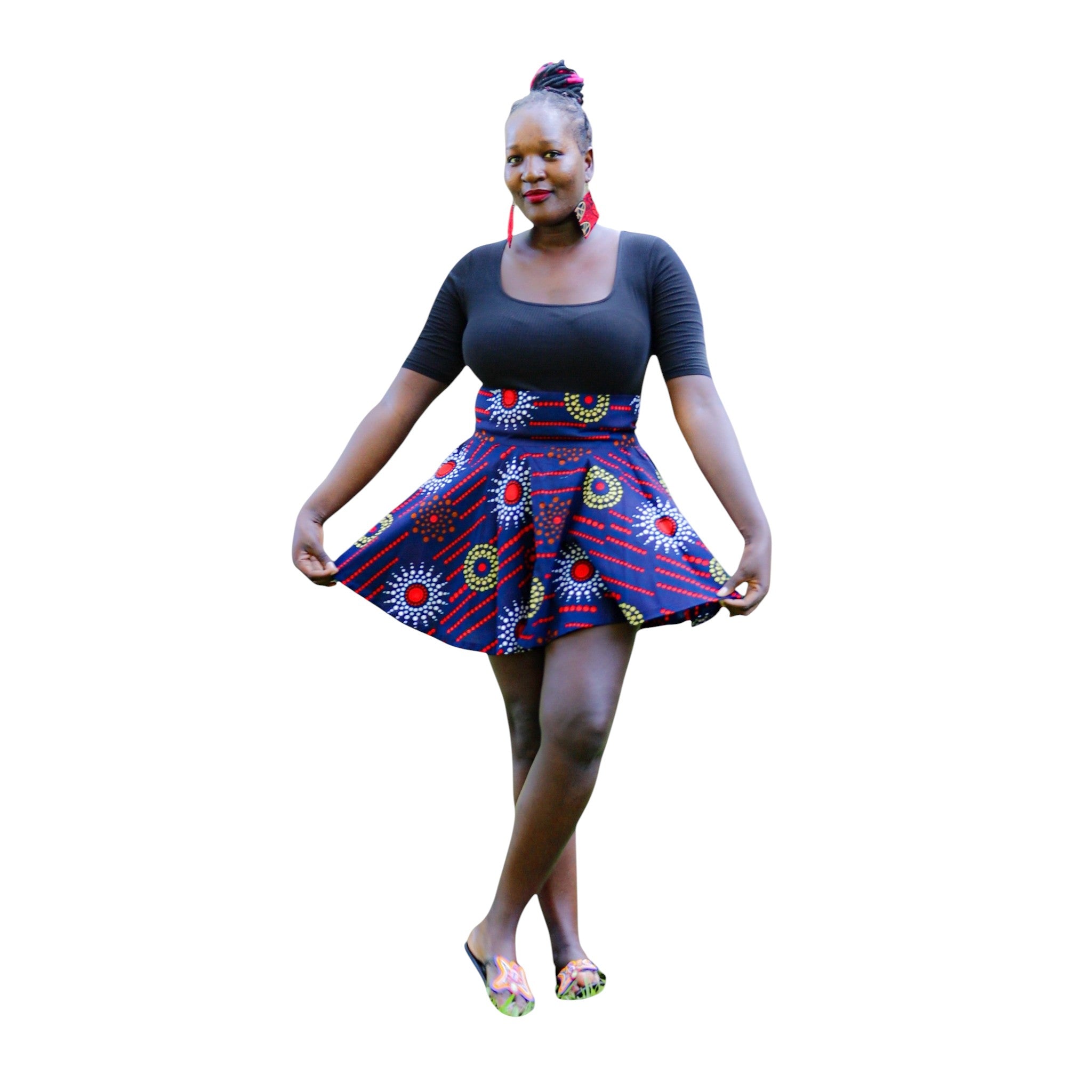 Ankara Short  Skirt - Sunrise