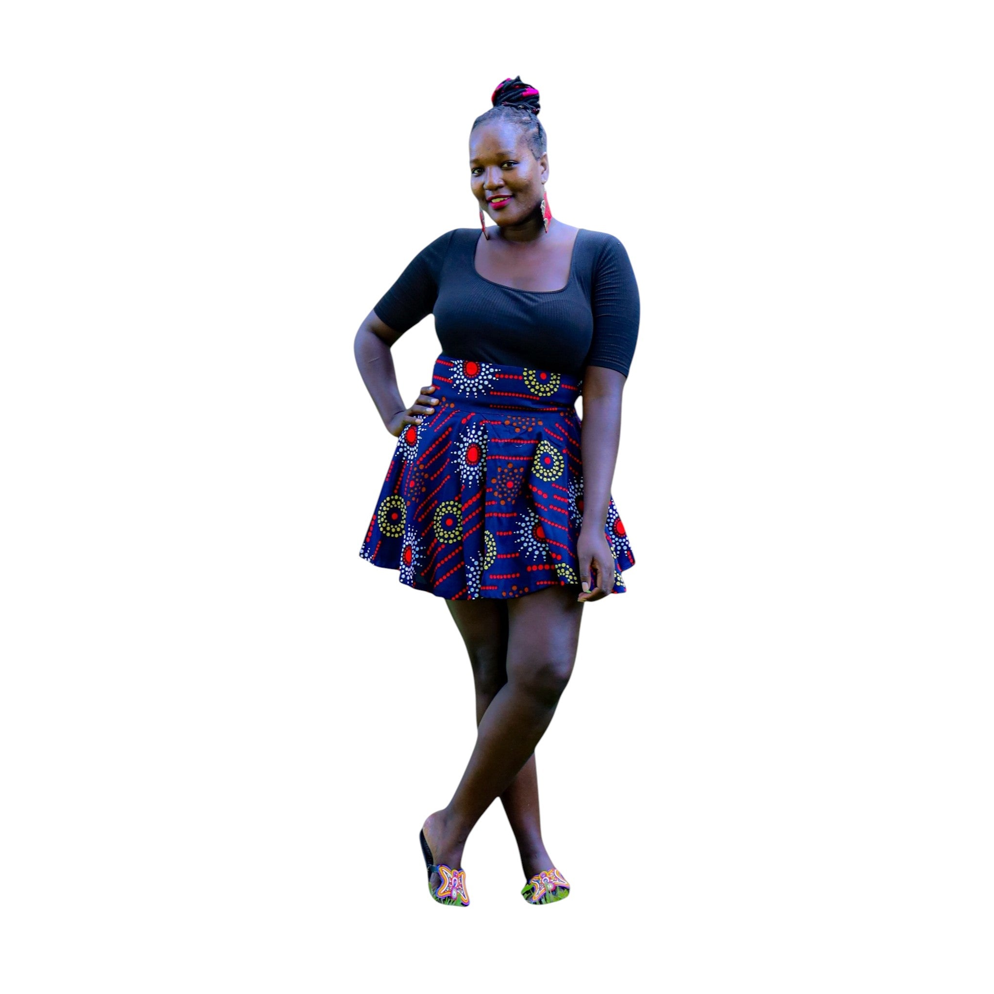 Ankara Short  Skirt - Sunrise