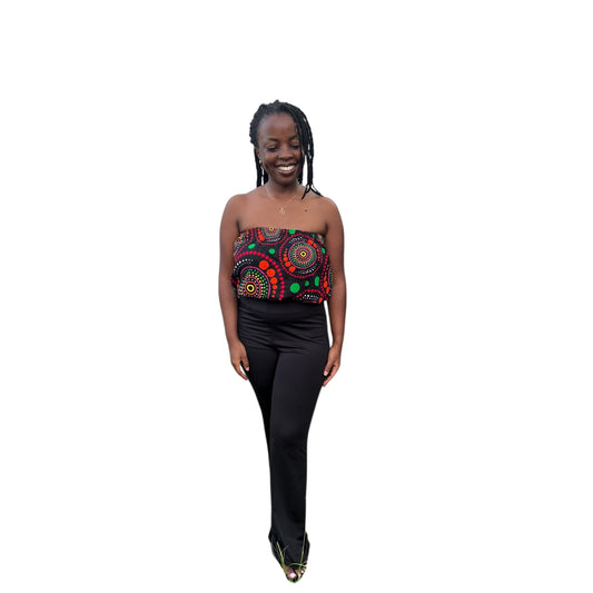 Crop top - colourful black